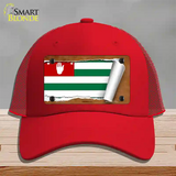 Abkhazia Flag Scroll Novelty License Plate Hat Mesh / Red