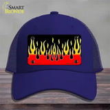 Flames Novelty License Plate Hat Mesh / Royal Blue