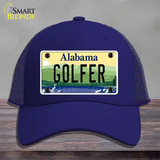 Golfer Alabama Novelty License Plate Hat Mesh / Royal Blue