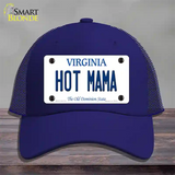 Hot Mama Virginia Novelty License Plate Hat Mesh / Royal Blue