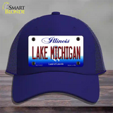 Lake Michigan Illinois Novelty License Plate Hat Mesh / Royal Blue