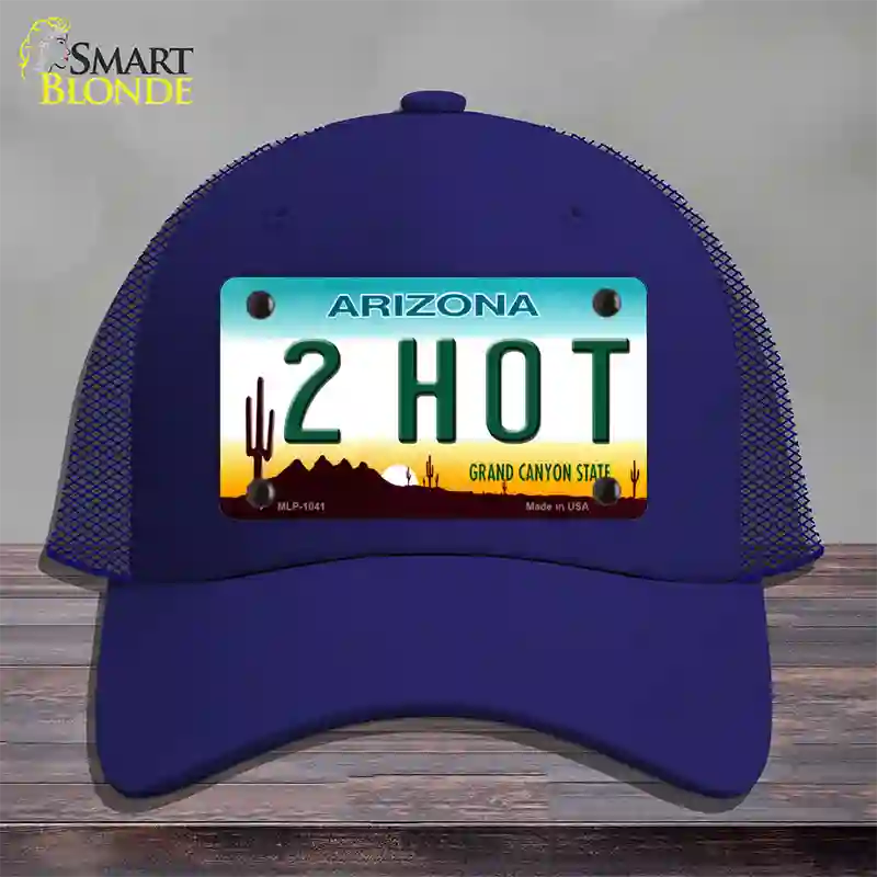 2 Hot Arizona Novelty License Plate Hat Mesh / Royal Blue