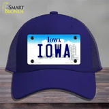 Iowa State Novelty License Plate Hat Mesh / Royal Blue