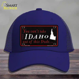 Idaho Dude Novelty License Plate Hat Mesh / Royal Blue