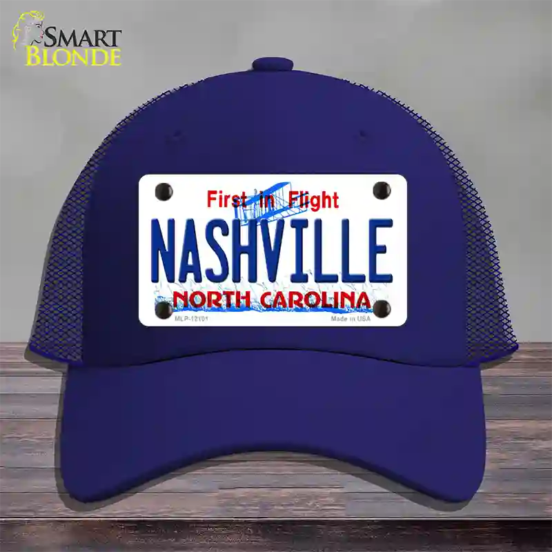 Nashville North Carolina State Novelty License Plate Hat Mesh / Royal Blue