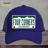 Four Corners Colorado Novelty License Plate Hat Mesh Royal Blue