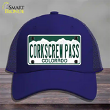 Corkscrew Pass Colorado Novelty License Plate Hat Mesh Royal Blue