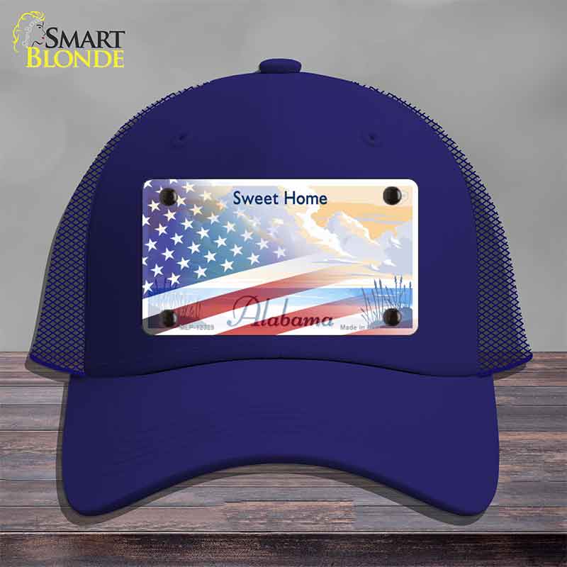 Alabama with American Flag Novelty License Plate Hat HAT-MLP-12329