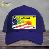 Alaska with American Flag Novelty License Plate Hat HAT-MLP-12330