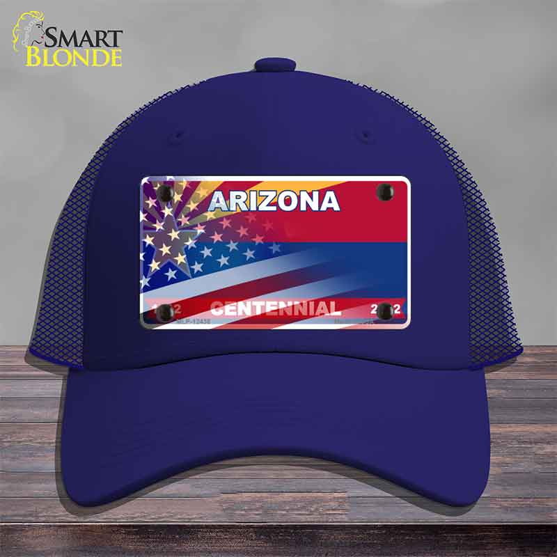 Arizona Centennial American Flag Novelty License Plate Hat HAT-MLP-12436