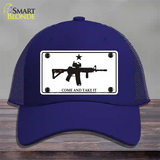 Come and Take It Novelty License Plate Hat Mesh / Royal Blue