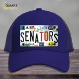 Senators Strip Art Novelty License Plate Hat Tag Mesh Royal Blue