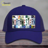 Northwestern Strip Art Novelty License Plate Hat Tag Mesh Royal Blue