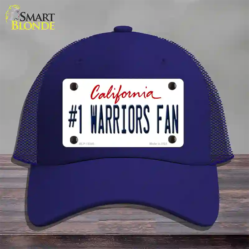 Number 1 Warriors Fan Novelty License Plate Hat Tag Mesh Royal Blue