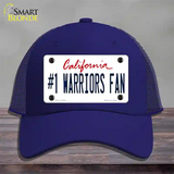 Number 1 Warriors Fan Novelty License Plate Hat Tag Mesh Royal Blue