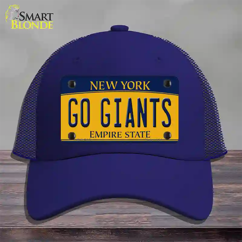New York Go Giants Novelty License Plate Hat Tag Mesh Royal Blue