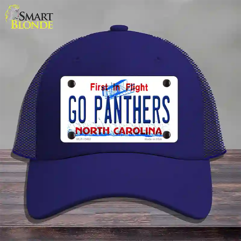 Go Panthers North Carolina Novelty License Plate Hat Tag Mesh Royal Blue