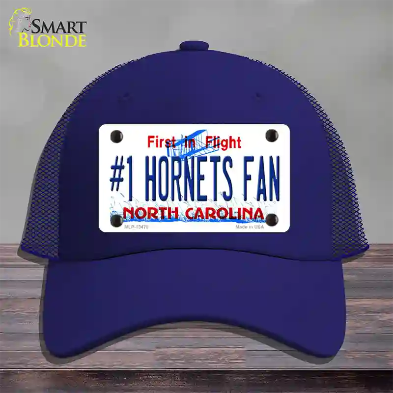 Number 1 Hornets Fan Novelty License Plate Hat Tag Mesh Royal Blue