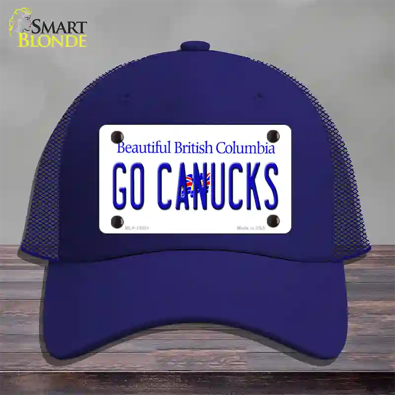 Go Canucks Novelty License Plate Hat Tag Mesh / Royal Blue