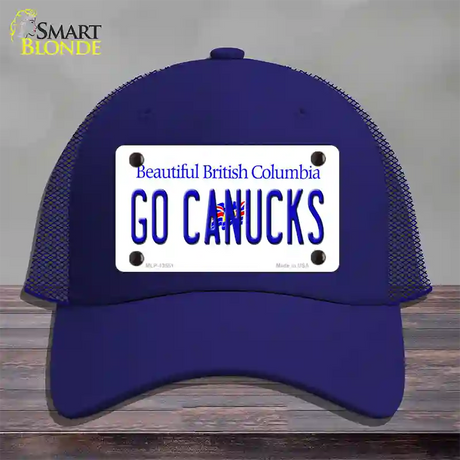 Go Canucks Novelty License Plate Hat Tag Mesh / Royal Blue