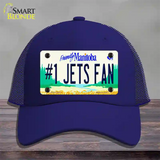 Number 1 Jets Fan Manitoba Novelty License Plate Hat Tag Mesh / Royal Blue