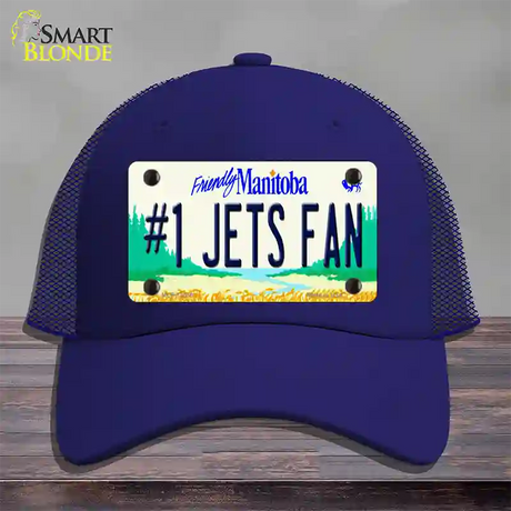 Number 1 Jets Fan Manitoba Novelty License Plate Hat Tag Mesh / Royal Blue