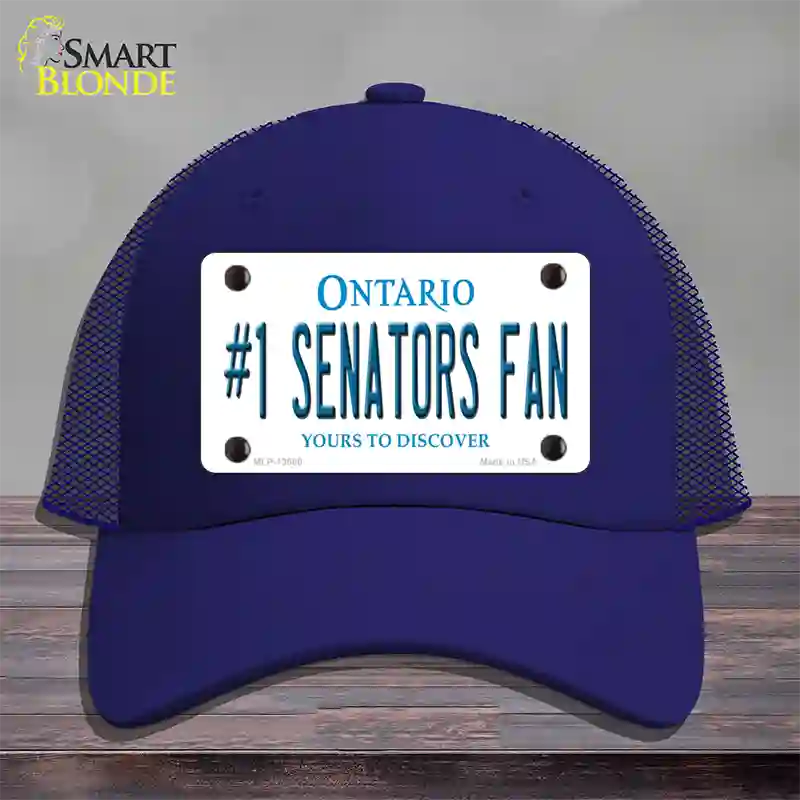 Number 1 Senators Fan Novelty License Plate Hat Tag Mesh Royal Blue