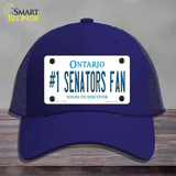 Number 1 Senators Fan Novelty License Plate Hat Tag Mesh Royal Blue