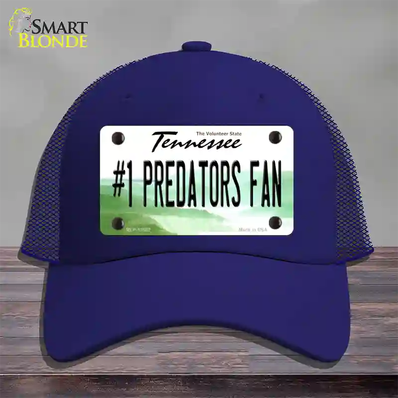 Number 1 Predators Fan Novelty License Plate Hat Tag Mesh Royal Blue