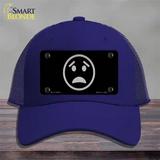 Worried Black Novelty License Plate Hat Tag Mesh Royal Blue