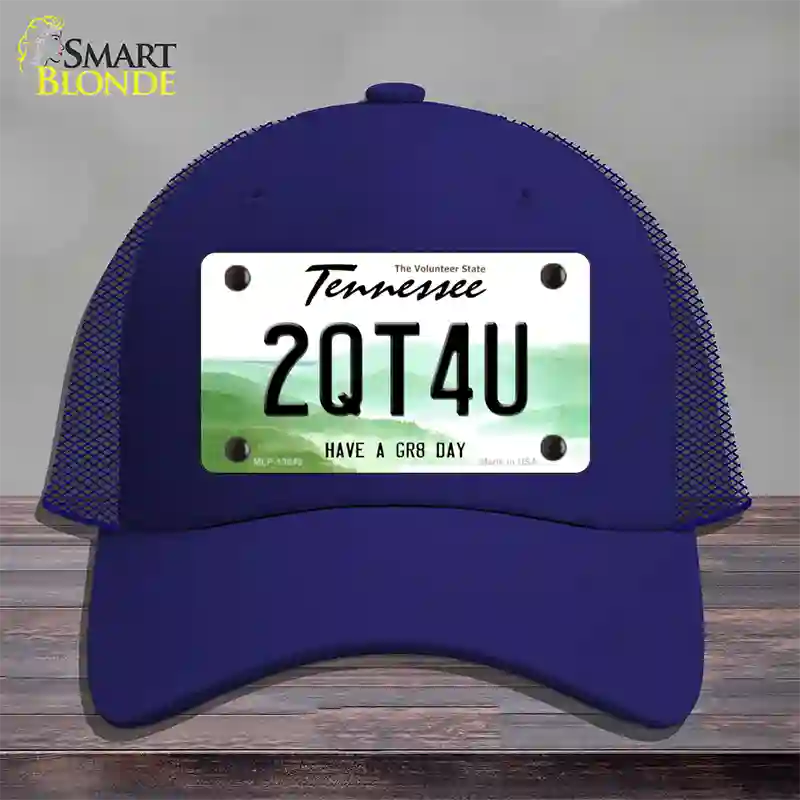 Too Cute For You Novelty License Plate Hat Tag Mesh Royal Blue