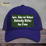 Ass Gas Or Grass Novelty License Plate Hat Tag Mesh Royal Blue