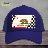 California Racing Flag Novelty License Plate Hat Tag Mesh Royal Blue