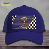 North Dakota Racing Flag Novelty License Plate Hat Tag Mesh Royal Blue