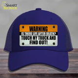 Dont Touch My Truck Novelty License Plate Hat Tag Mesh Royal Blue
