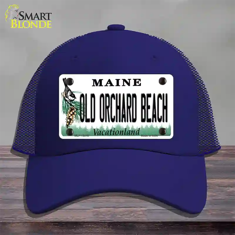Old Orchard Beach Maine Novelty License Plate Hat Tag Mesh Royal Blue