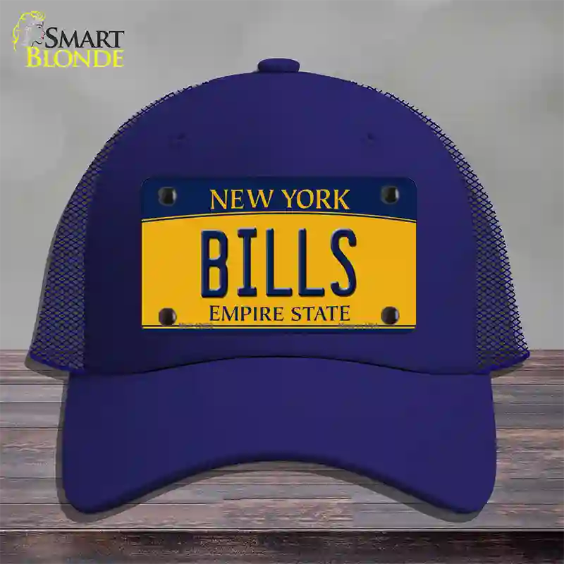 Bills New York Yellow Novelty License Plate Hat Tag Mesh Royal Blue