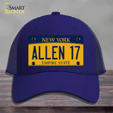 Allen 17 New York Novelty License Plate Hat Tag Mesh Royal Blue