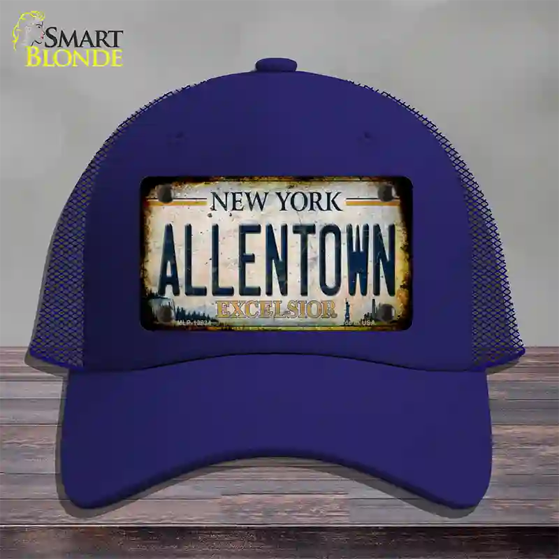 Allentown Excelsior New York Rusty Novelty License Plate Hat Tag Mesh Royal Blue