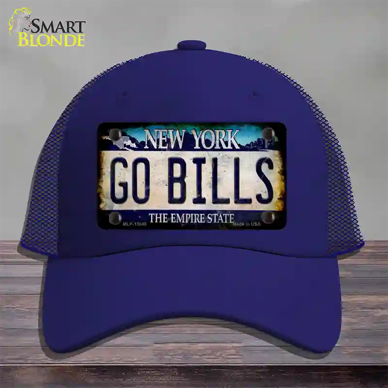 Go Bills New York Rusty Novelty License Plate Hat Tag Mesh Royal Blue