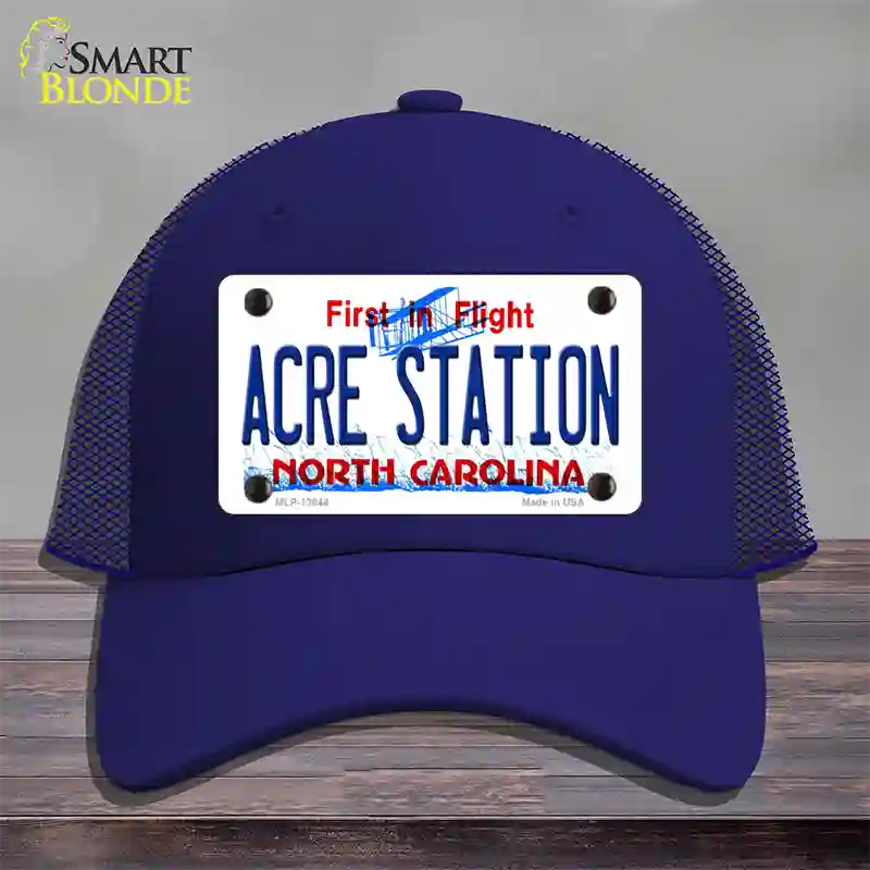 Acre Station North Carolina Novelty License Plate Hat Tag Mesh Royal Blue