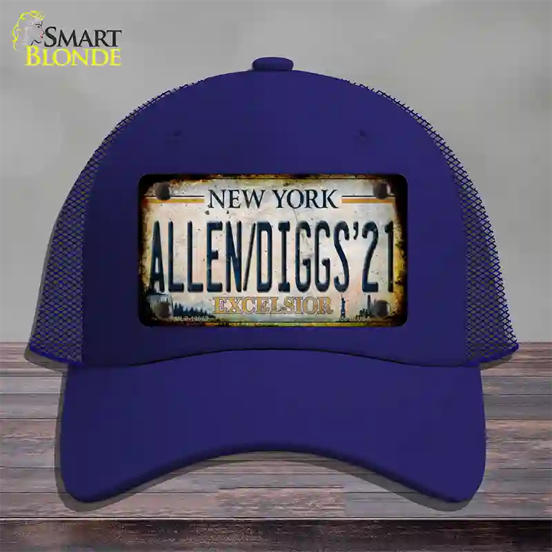 Allen Diggs 21 NY Excelsior Rusty Novelty License Plate Hat Tag Mesh Royal Blue