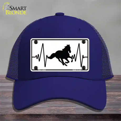 Horse Heart Beat Novelty License Plate Hat Tag Mesh / Royal Blue