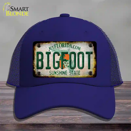 Bigfoot Florida Novelty License Plate Hat Tag Mesh / Royal Blue