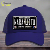Naranjito Puerto Rico Black Novelty License Plate Hat Mesh / Royal Blue