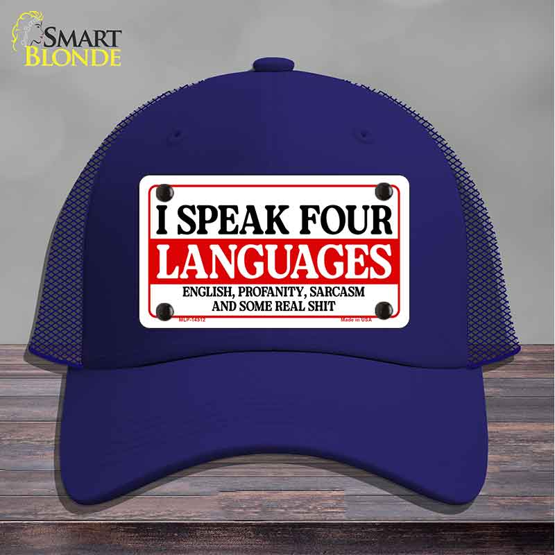 I Speak Four Languages Novelty License Plate Hat HAT-MLP-14512