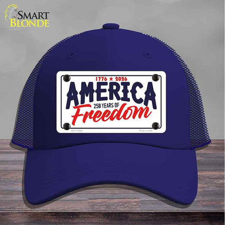 America 250 Years Novelty License Plate Hat HAT-MLP-14546 Mesh Royal Blue