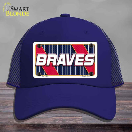 BRAVES Graphic Novelty License Plate Hat HAT-MLP-14566 Mesh Royal Blue