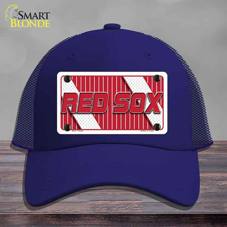 RED SOX Graphic Novelty License Plate Hat HAT-MLP-14568 Mesh Royal Blue