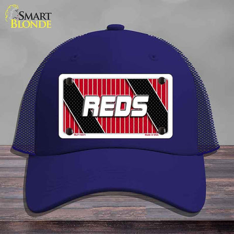 REDS Graphic Novelty License Plate Hat HAT-MLP-14571 Mesh Royal Blue